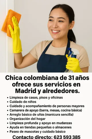 Chica colombiana de 31 años ofrece sus servicios