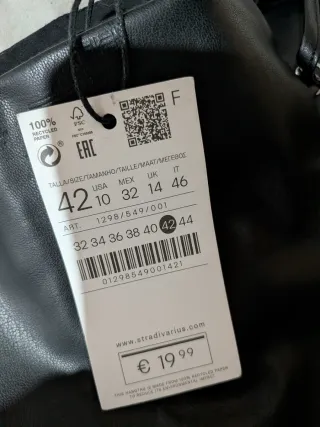 Falda pantalón efecto piel