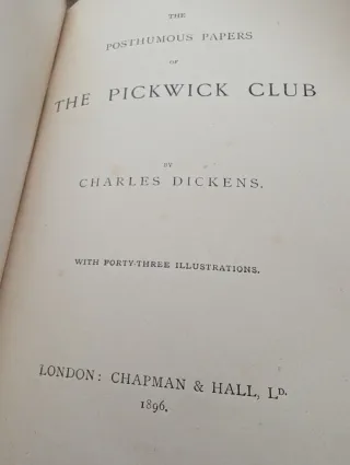 Libro vintage The Pickwick papers, Charles Dickens