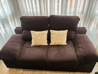 Sofá 3 plazas y sofá 2 plazas marrón