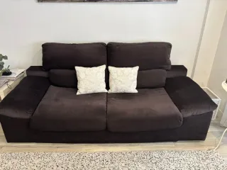 Sofá 3 plazas y sofá 2 plazas marrón