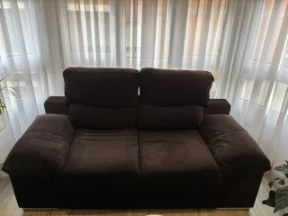 Sofá 3 plazas y sofá 2 plazas marrón
