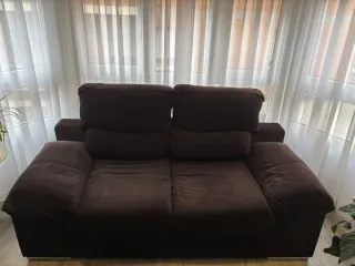 Sofá 3 plazas y sofá 2 plazas marrón
