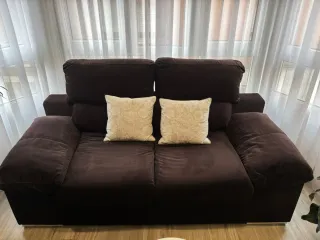 Sofá 3 plazas y sofá 2 plazas marrón