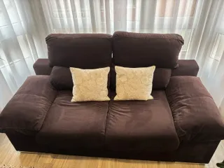 Sofá 3 plazas y sofá 2 plazas marrón