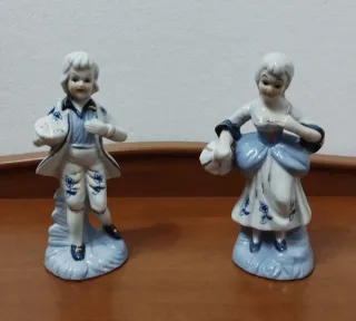 Pareja Figuras Porcelana Estilo Victoriano