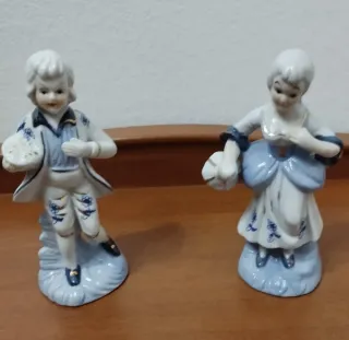 Pareja Figuras Porcelana Estilo Victoriano