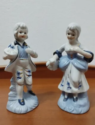Pareja Figuras Porcelana Estilo Victoriano