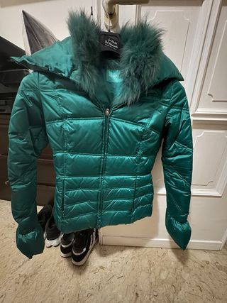 Piumino donna PHARD verde con pelliccia