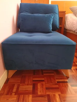 Sofá tipo Chaise Longue Azul Oscuro