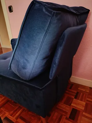Sofá tipo Chaise Longue Azul Oscuro