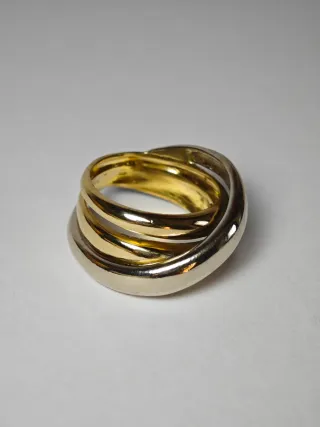 Anillo Oro Blanco y Amarillo 18kt