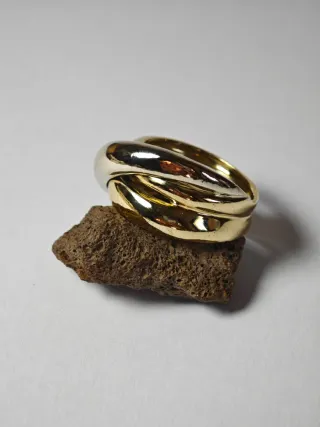 Anillo Oro Blanco y Amarillo 18kt