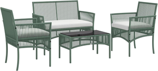 Set da Giardino in Rattan 4 Pezzi, Set da Esterno