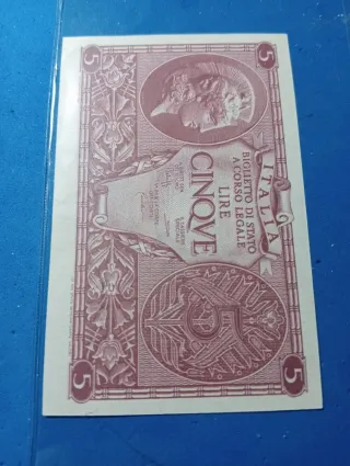 Biglietto di Stato 5 Lire luogotenenza