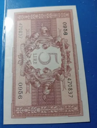 Biglietto di Stato 5 Lire luogotenenza