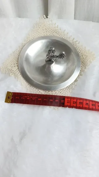 Cenicero antiguo gallo metal