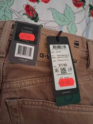 G-Star RAW Curve Pantalones Marrones Nuevos