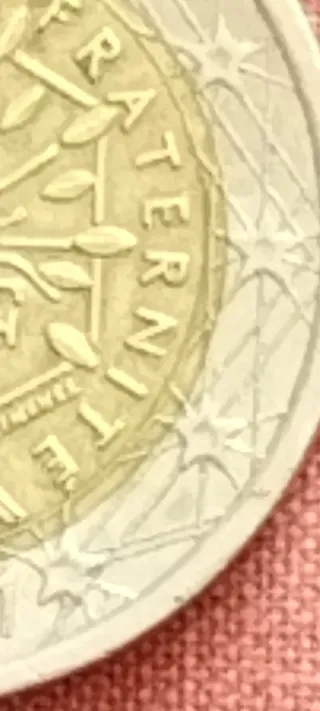 Moneda 2€ Francia 2001 con errores