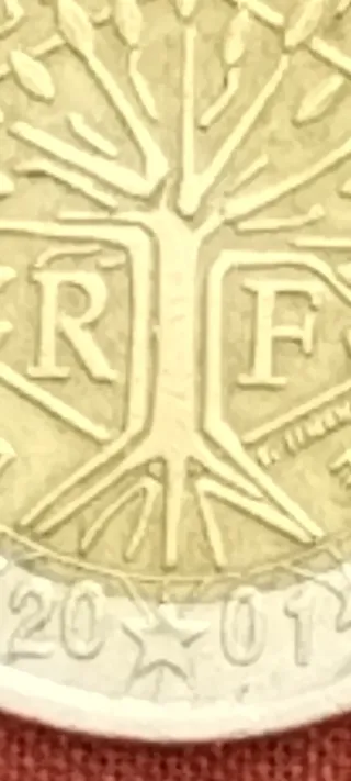 Moneda 2€ Francia 2001 con errores