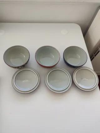 Set 3 ciotole porcellana decorate