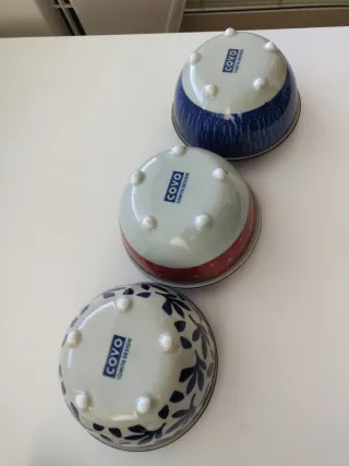 Set 3 ciotole porcellana decorate