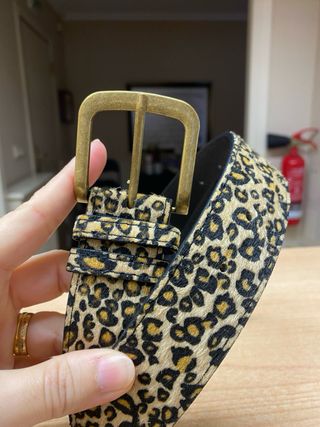 Cintura Leopardo Fibbia Dorata 105 cm