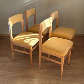 Juego de 4 Sillas Vintage Madera