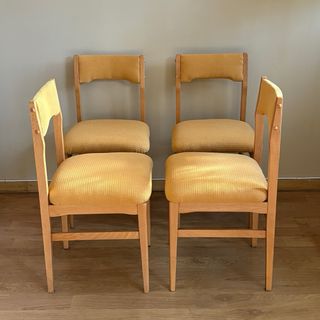Juego de 4 Sillas Vintage Madera