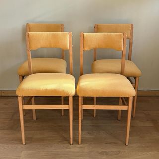 Juego de 4 Sillas Vintage Madera