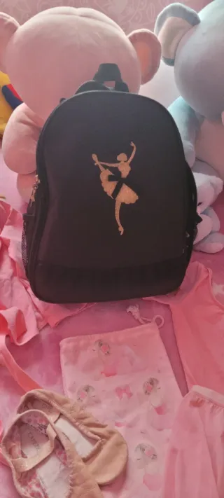 Mochila de ballet negra con bailarina