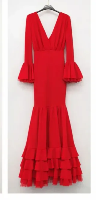 Vestido Flamenca Verde Azulado. Bogambilla