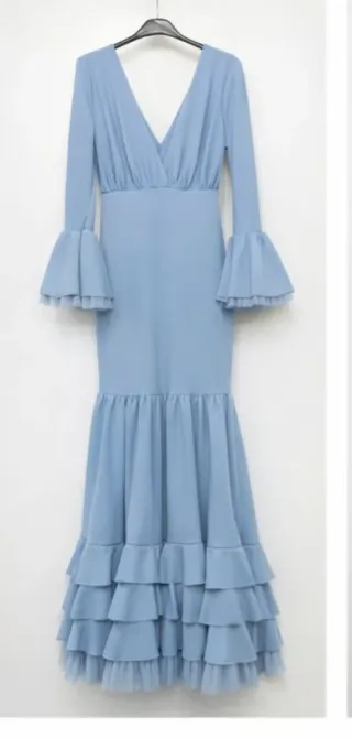 Vestido Flamenca Verde Azulado. Bogambilla