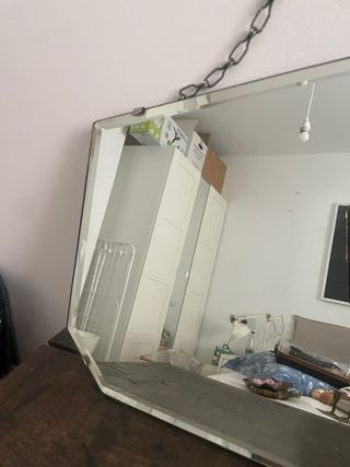 Espejo antiguo inglés cristal y metal