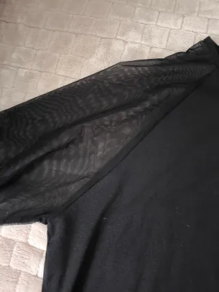 Camiseta INCERUN negra mangas transparentes