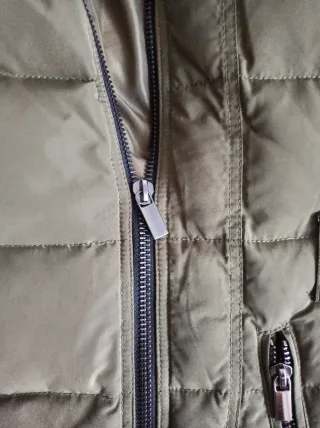 Abrigo Mango Plumas Talla M Verde Mujer