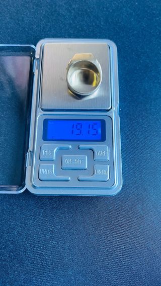 Anillo Hombre Oro 18K con Piedra Azul Talla 23-24