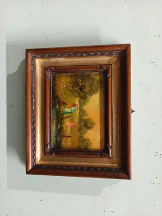 Dipinto olio su tavola con cornice