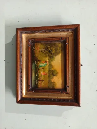 Dipinto olio su tavola con cornice