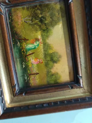 Dipinto olio su tavola con cornice