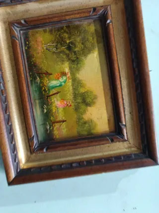 Dipinto olio su tavola con cornice