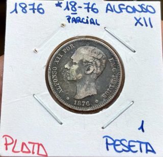 Moneda PLATA 1 Peseta 1876 *(18-76) Alfonso XII