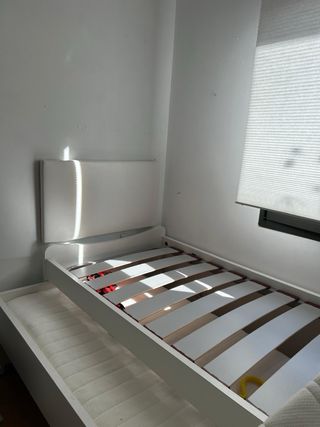 Cama nido con cajones blanca y beige