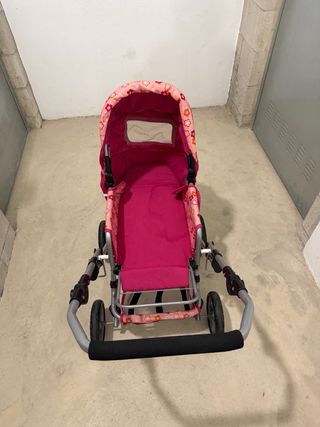 Carrito de muñecas rosa