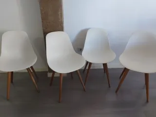 Conjunto 4 Sillas Blancas Madera
