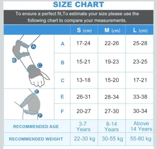 Protezioni 7pz per pattini, bicicletta, skate tg L