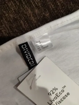 Camiseta básica H&M manga larga blanca Talla M