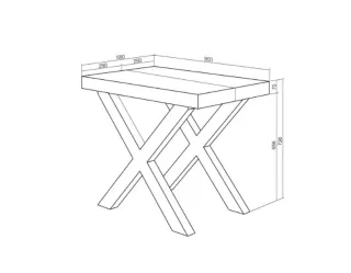 Mesa consola Skraut 180cm Blanco/Negro