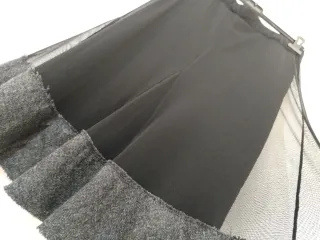 Gonna tulle nera con balza lana grigia