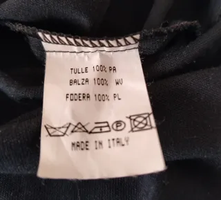 Gonna tulle nera con balza lana grigia